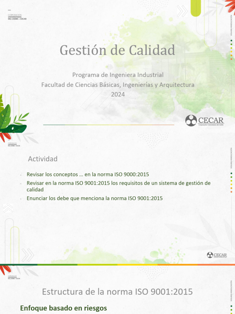 Clase Diseño SGC - Abril 2024 | PDF | Sistema de manejo de calidad ...