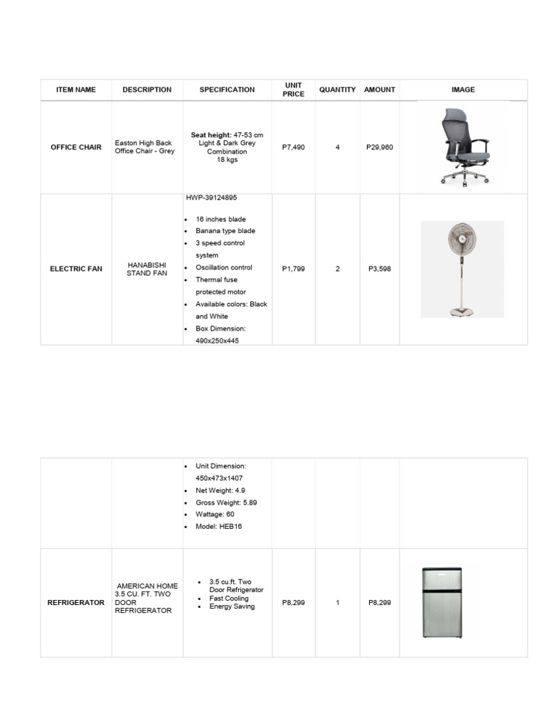 Office Quotation and Bills | PDF