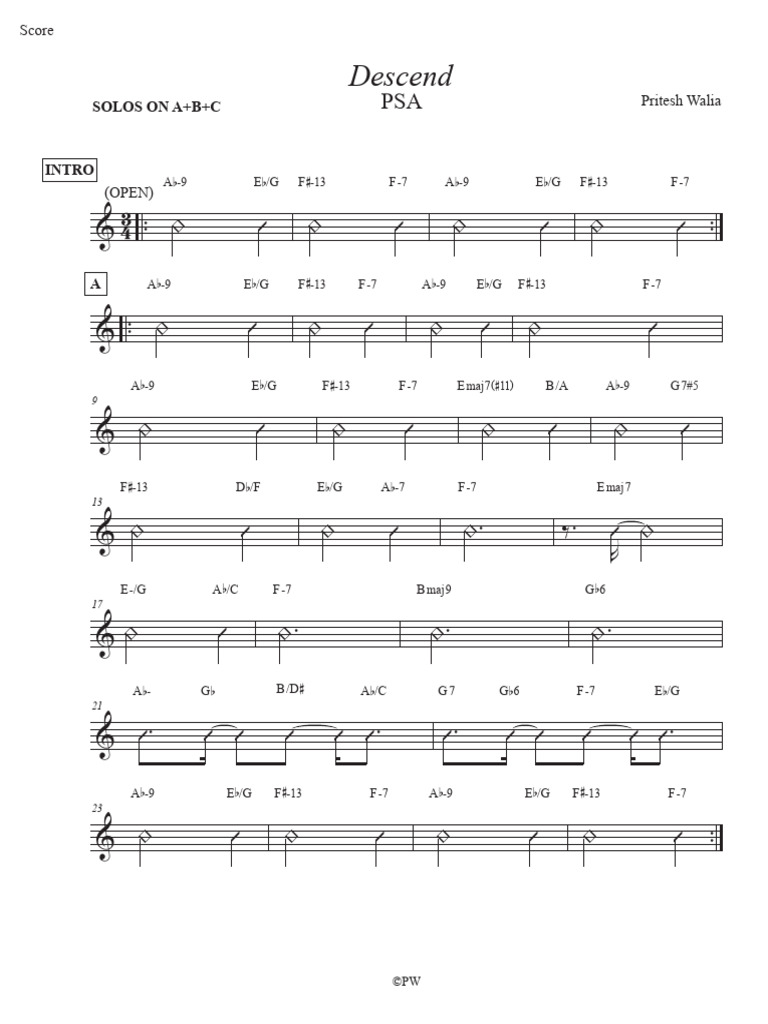 Descend (Condensed) - Score | PDF