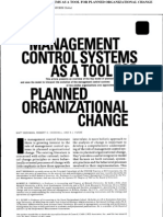 Management Control Systems As A Tool For Planned Organizational Change 2007
