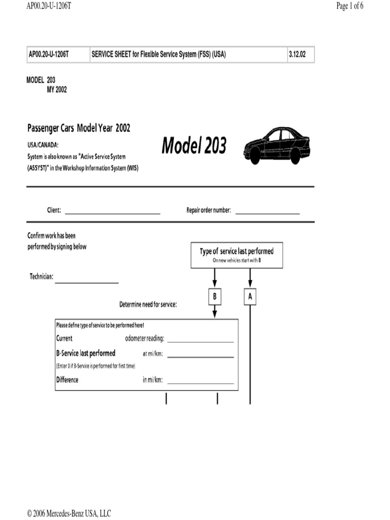W203 Service Zurckstellen