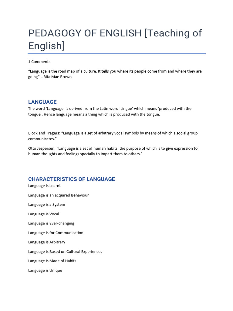 Pedagogy of English Language Teaching | PDF | Poetry | Language Arts ...