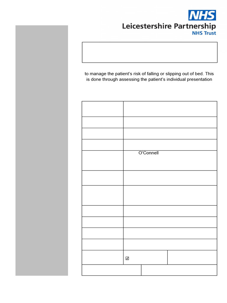 Bed Rail Risk Assessment Policy | PDF | Risk | Caregiver