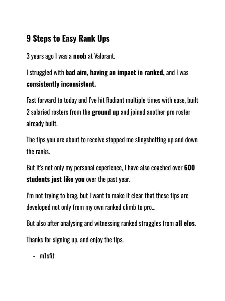 9 Steps To Easy Rank Ups | PDF