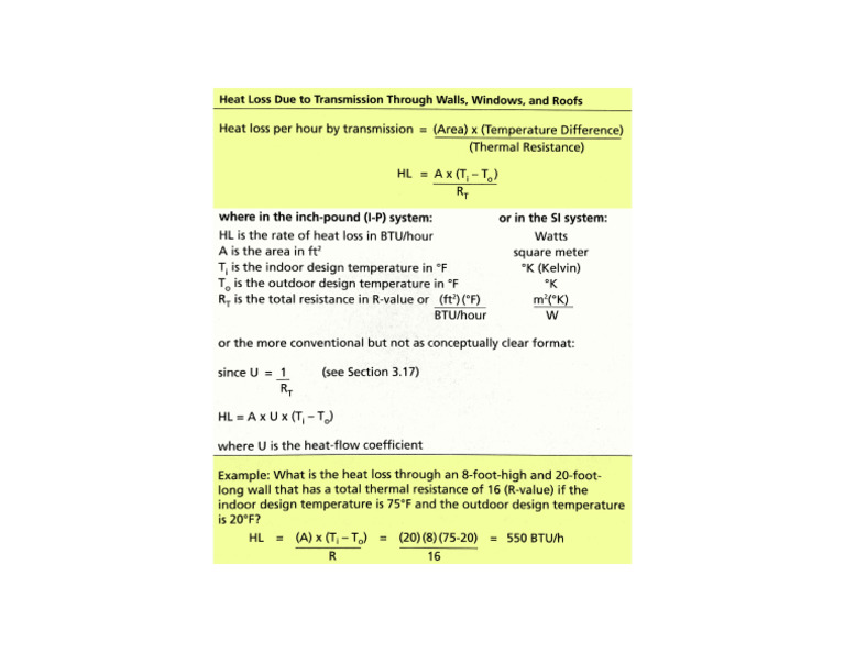 Heat Loss Calculations | PDF