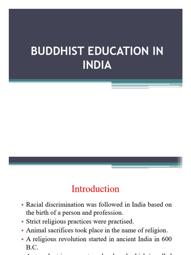 BUDDHIST EDUCATION IN ANCIENT INDIA PDF intelligence overview