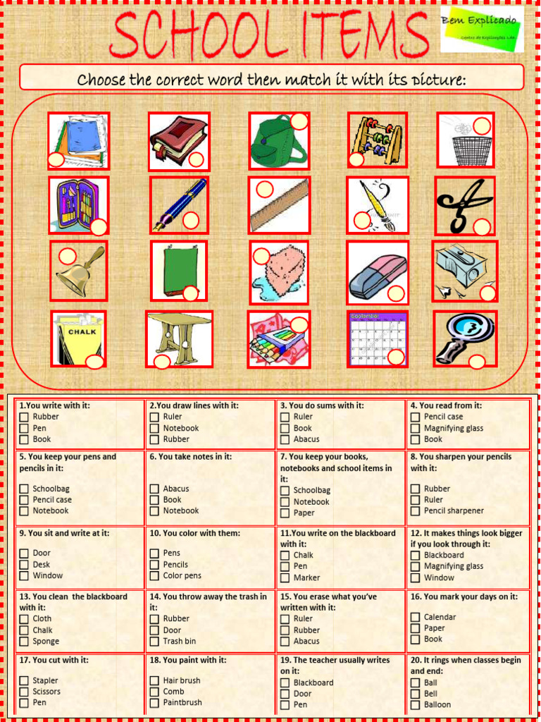 Ficha de Trabalho - School Object | PDF