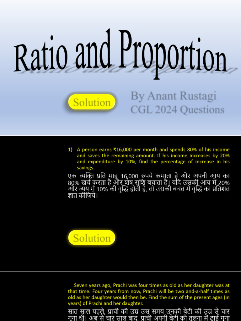 Ratio and Proportion - 1 | PDF