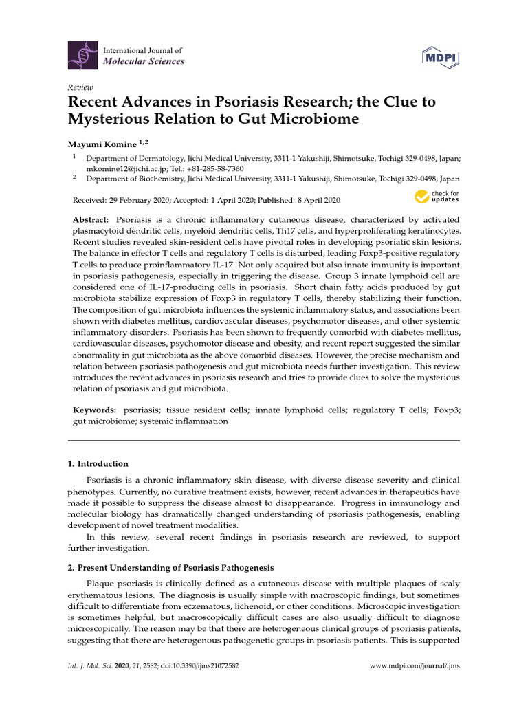 Recent Advances in Psoriasis Research The Clue To Mysterious Relation ...