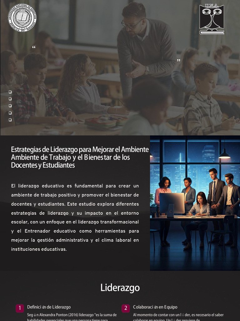 Estrategias de Liderazgo para Mejorar El Ambiente de Trabajo y El ...