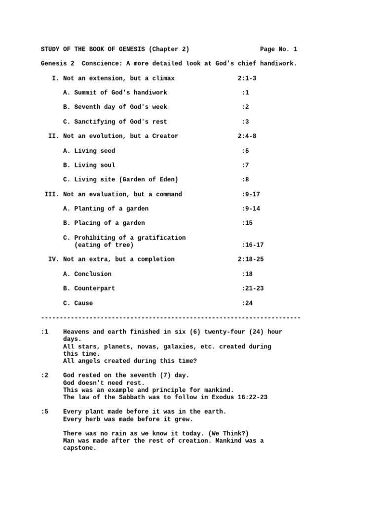 Gen-02 - Study of The Book of Genesis | PDF