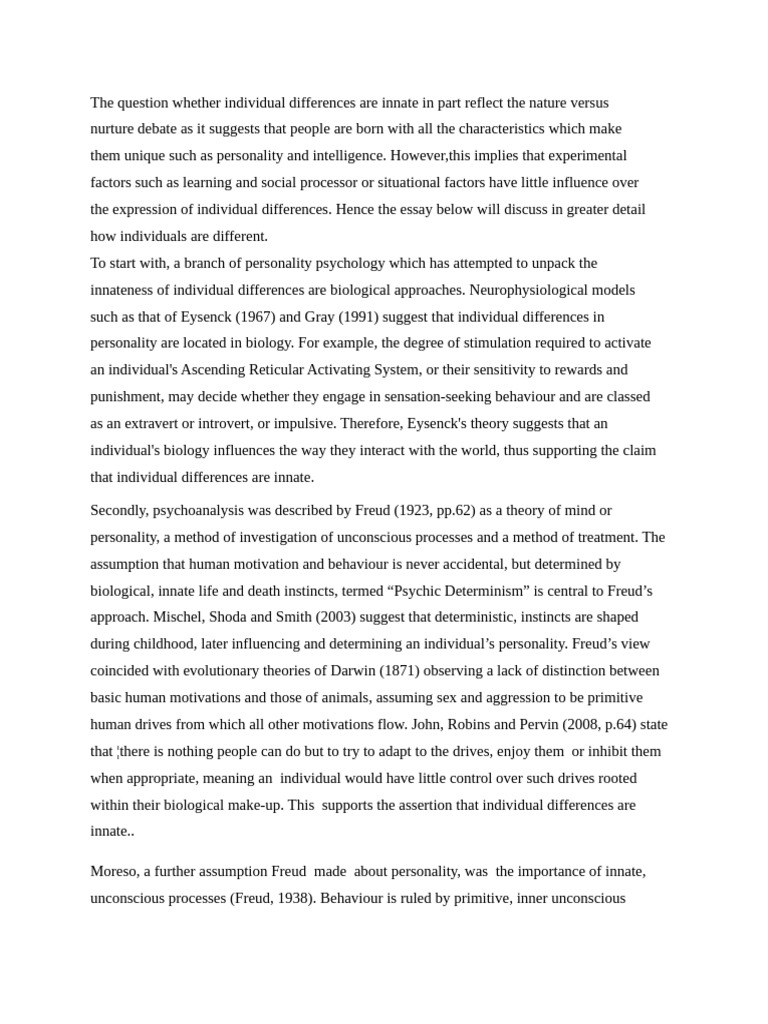 Nothando Personality Assignment | PDF | Unconscious Mind | Extraversion ...