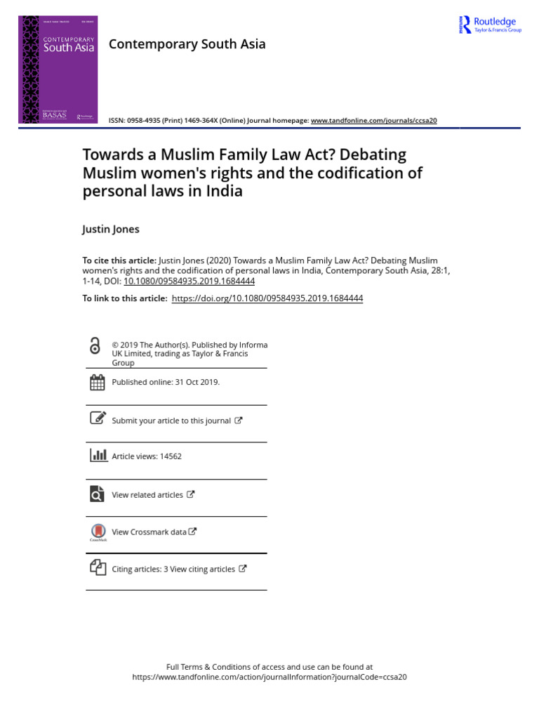 Towards A Muslim Family Law Act Debating Muslim Women S Rights and The ...