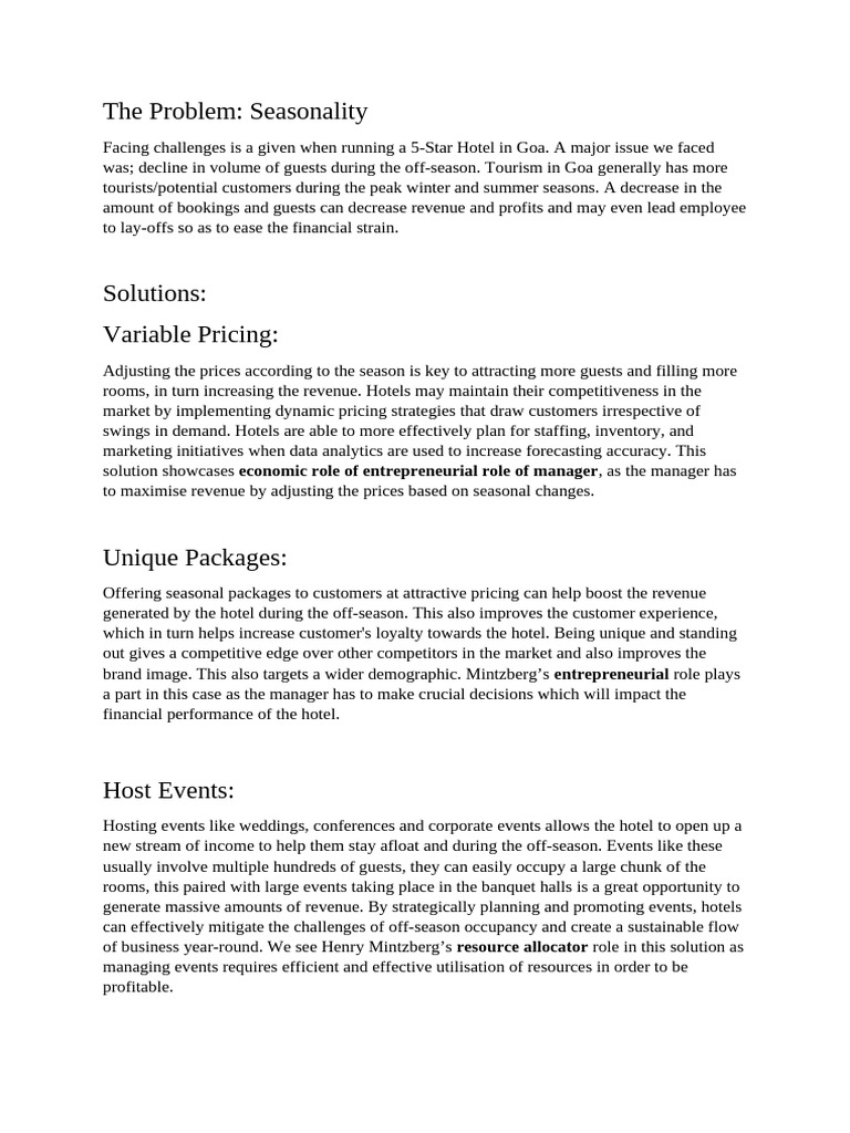 The Problem of Seasonality | PDF