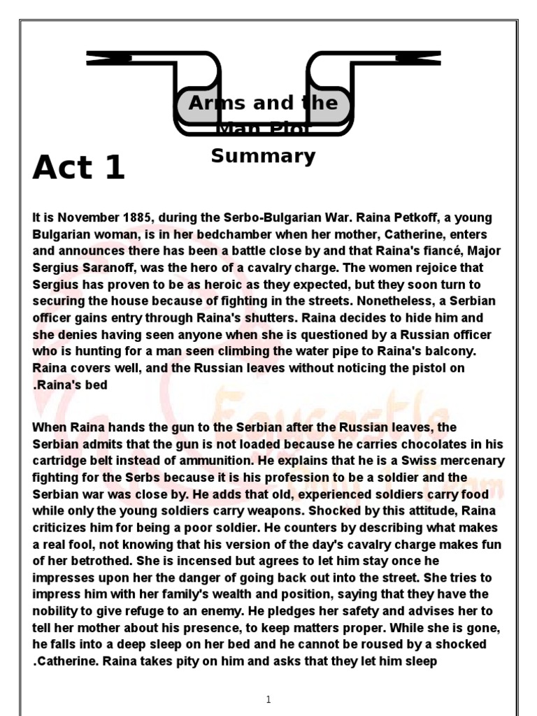 Arms and The Man Plot Summary PDF Violence Unrest