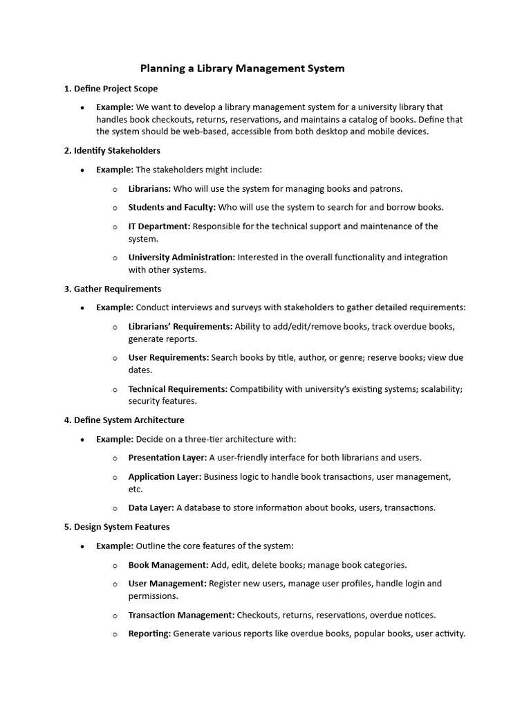Planning A Library Management System | PDF