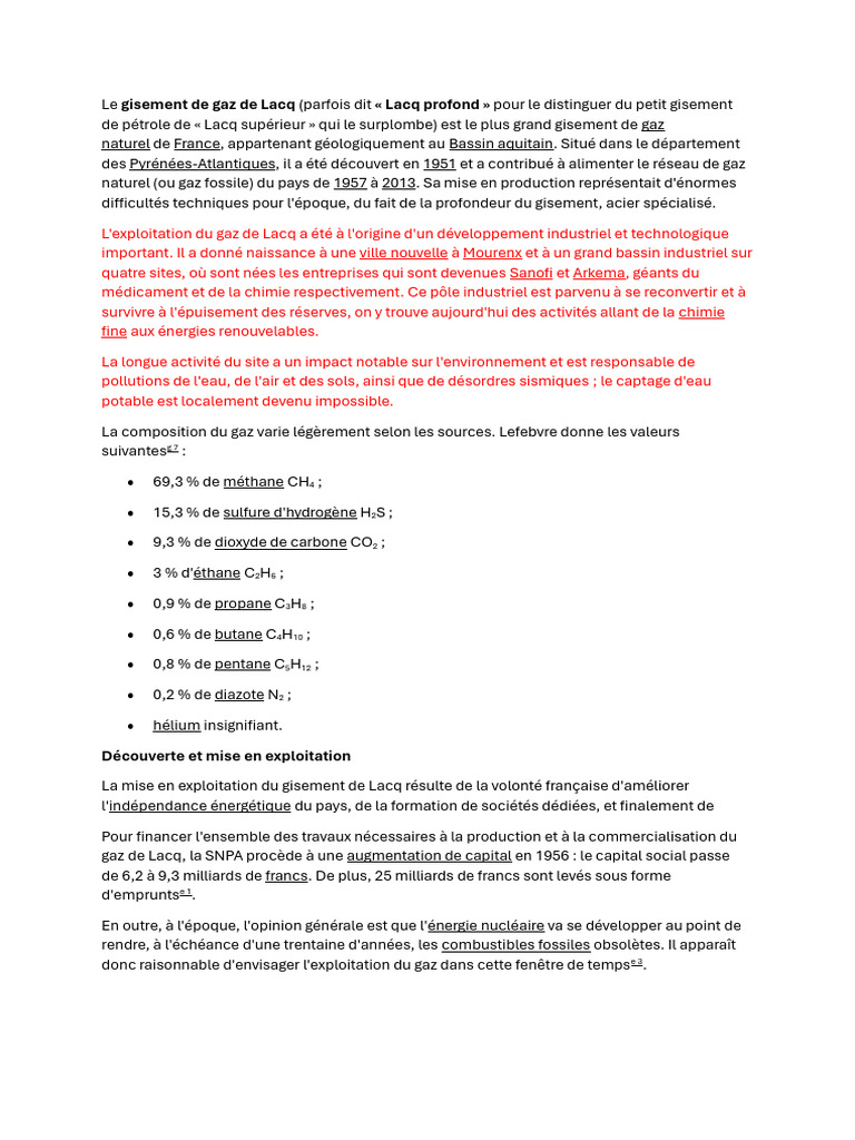 LACQ Gisement Pétrolier | PDF