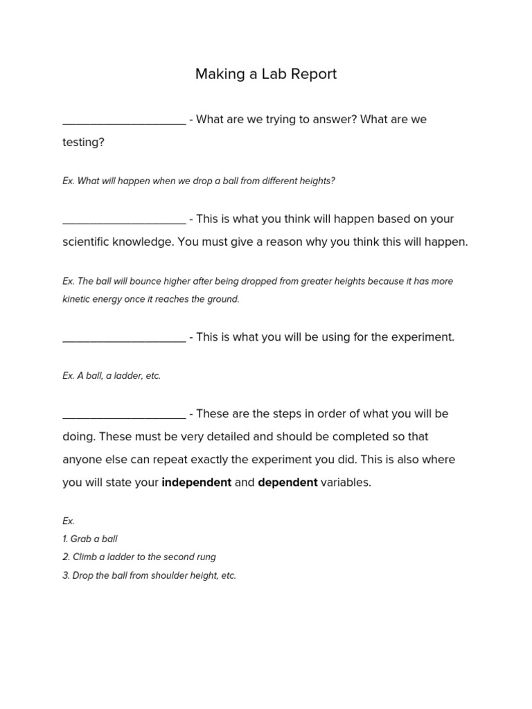 Making A Lab Report | PDF