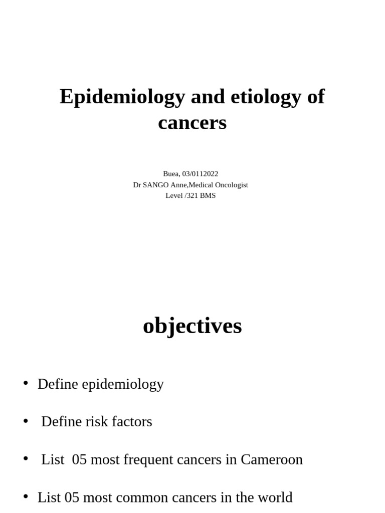 Epidemiology and Etiology of Cancers | PDF