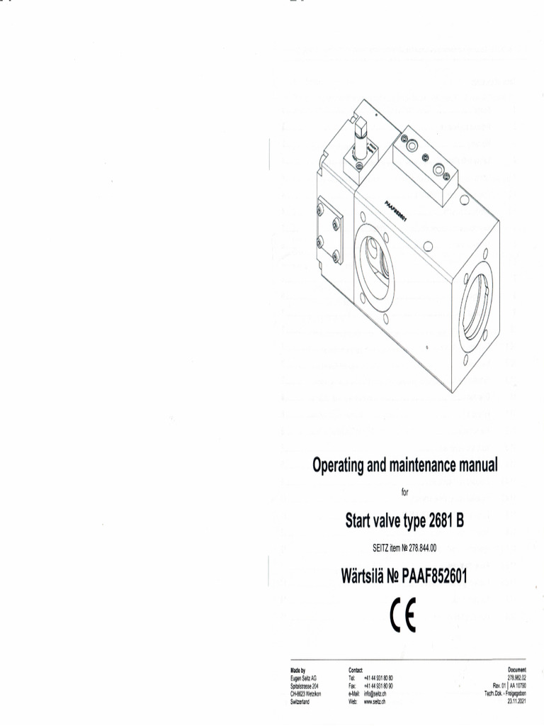 Operating and Maintenance Manual Start Valve TYPE 2681B | PDF