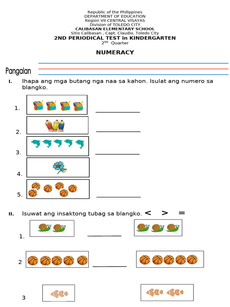 Q2 Examination Kinder 2022 2023 | PDF
