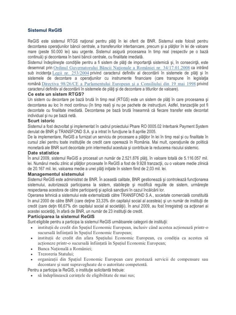 Sistemul ReGIS | PDF
