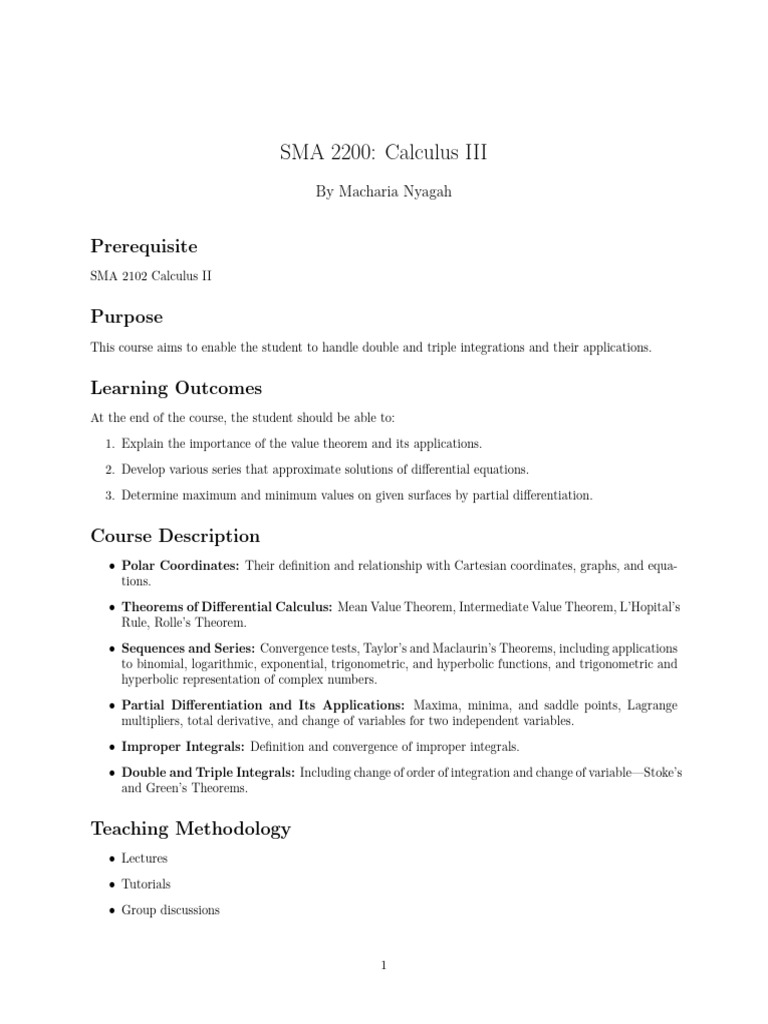 Calculus III | PDF