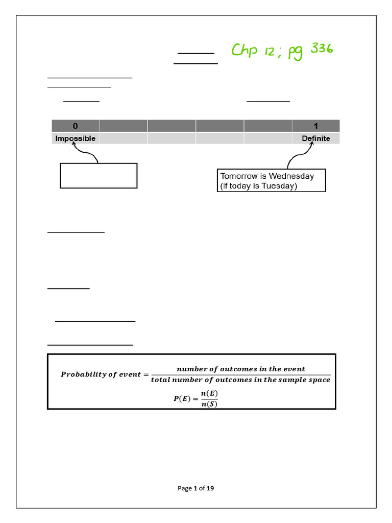 G10 Probability Notes - Filled in - 16-10-2024 PG 1-10 | PDF