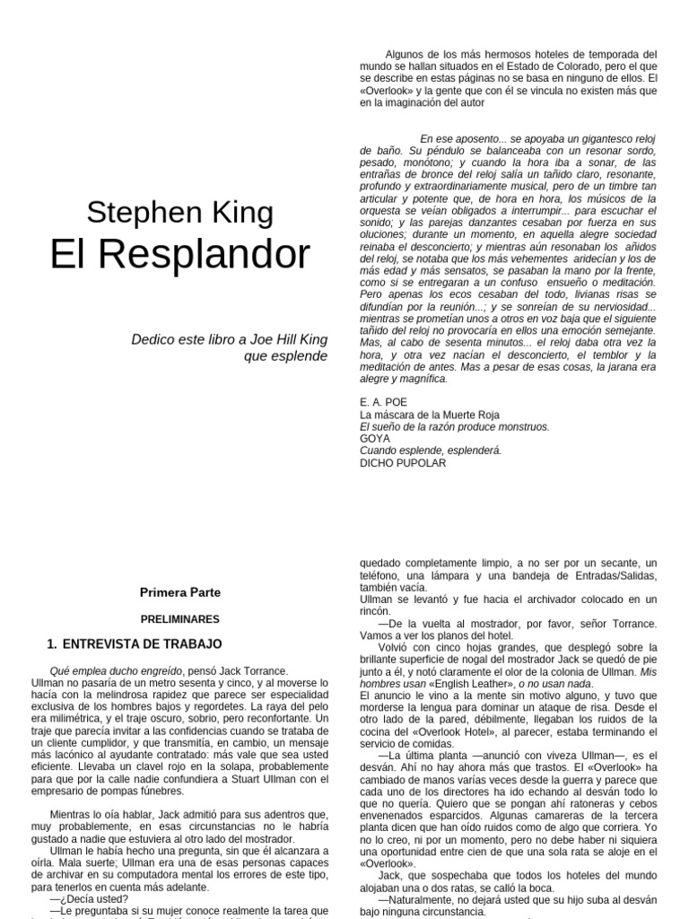 Stephen King - El Resplandor | PDF