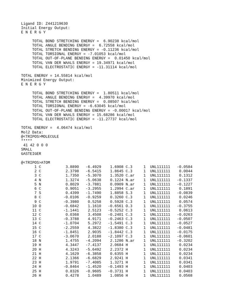 Full Molecule Data | PDF
