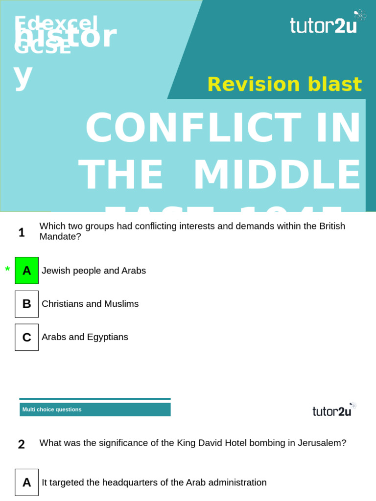 GCSE Revision Blast Conflict in The Middle East | PDF