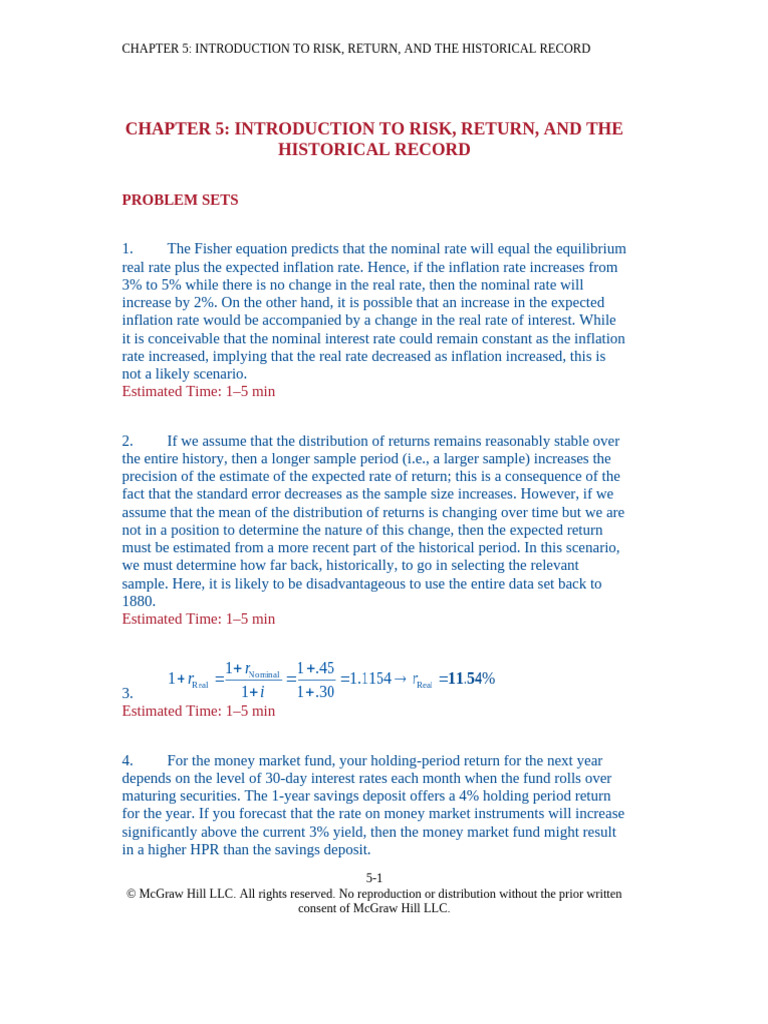 Bodie Investments 13e CH05 SM A11y | PDF