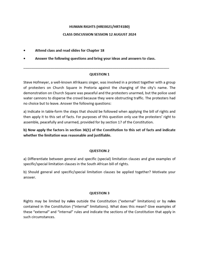 Chapter 18 Class Discussion | PDF