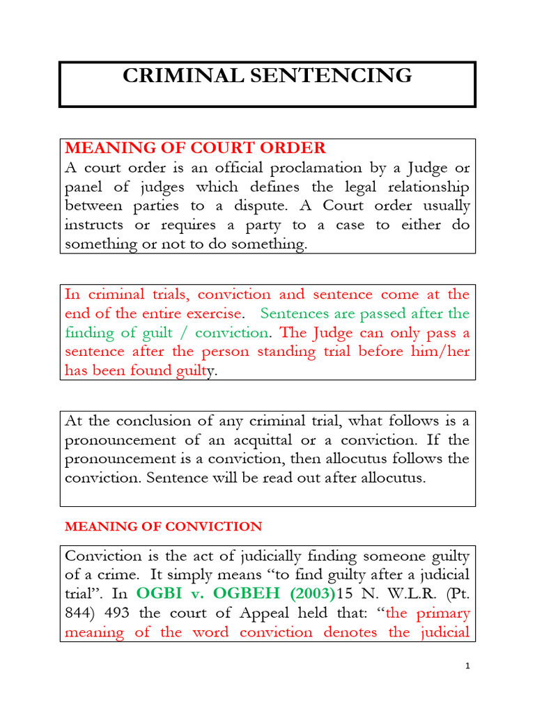 Lesson - Criminal Sentencing | PDF | Ciencias sociales | Derecho