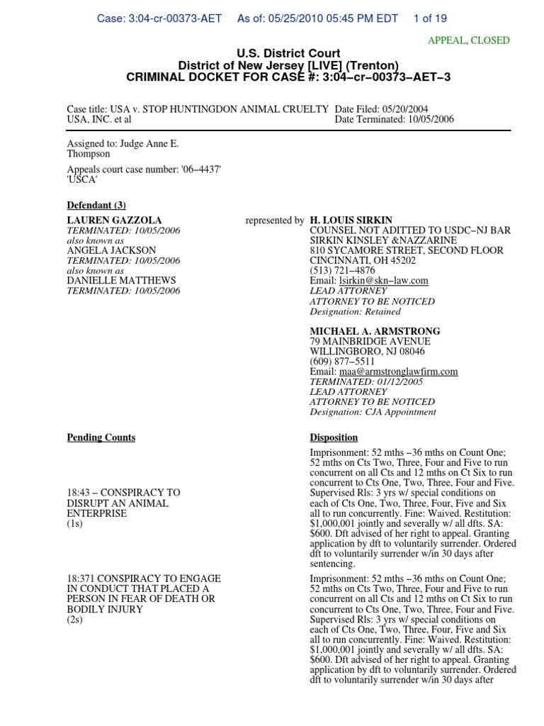 U.S. District Court District of New Jersey (LIVE) (Trenton) CRIMINAL ...