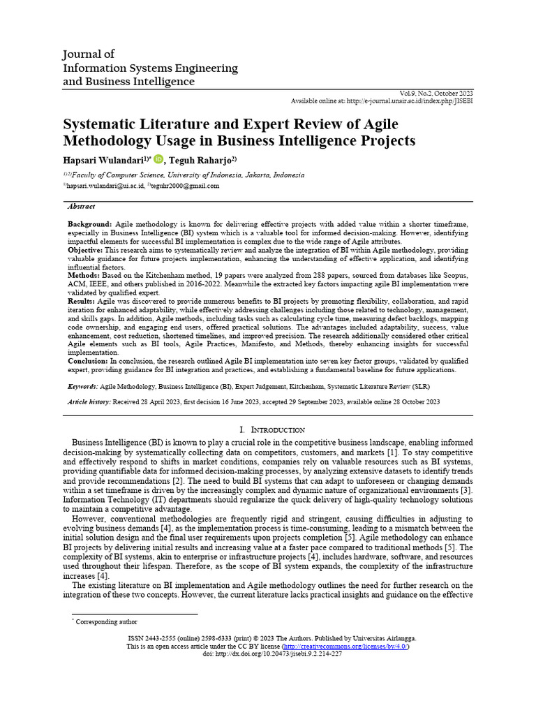 Systematic Literature and Expert Review of Agile M | PDF