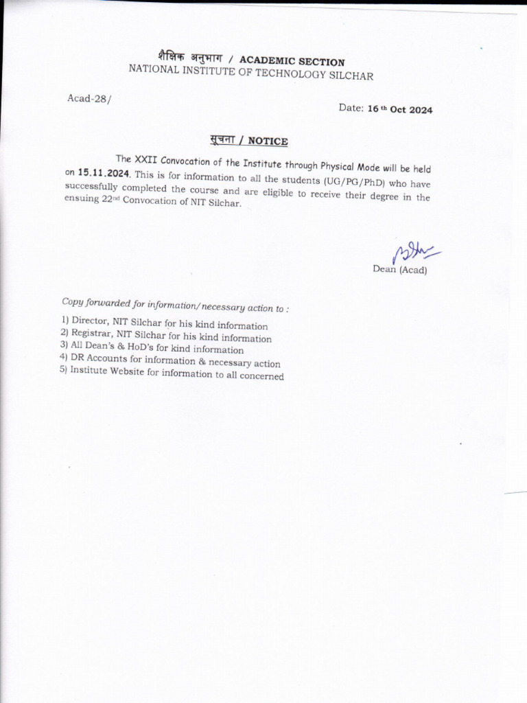 Notice For Convocation 2024 | PDF