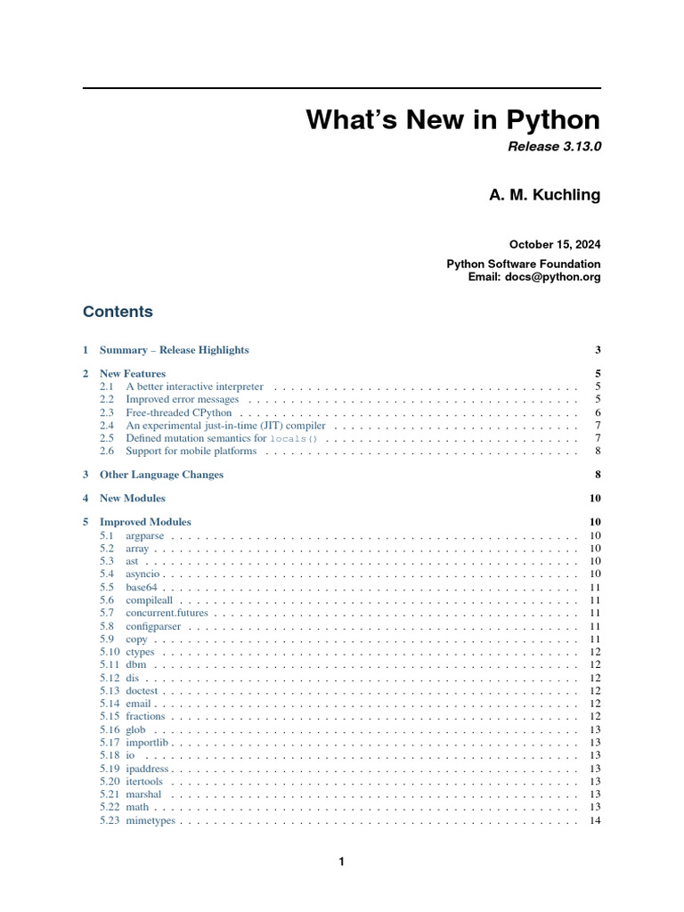 Whatsnew | PDF | Python (Programming Language) | Scope (Computer Science)