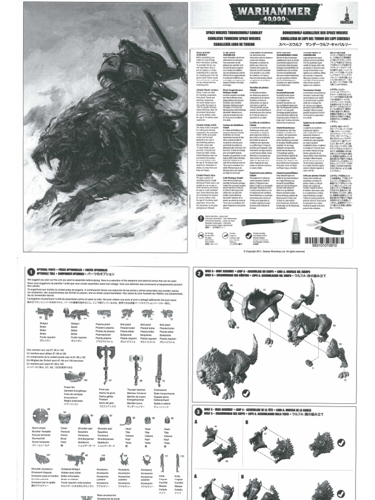 Space Wolves Thunderwolf Cavalry Instructions | PDF
