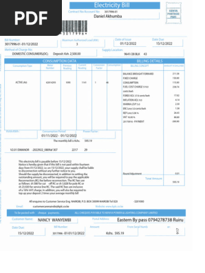 UTILITY bill