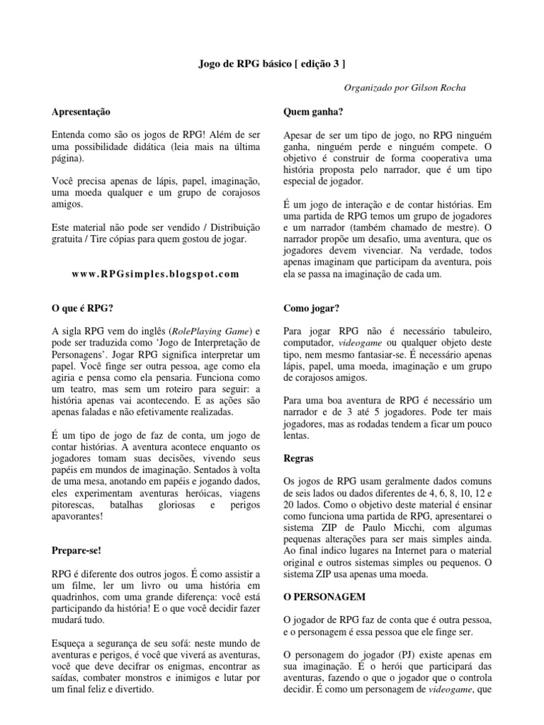 Introdução ao RPG: Como Jogar e Criar | PDF | Jogos de RPG | Pirataria