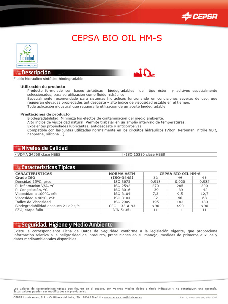 FT CP Bio Oil HM S 011009 Esp | PDF
