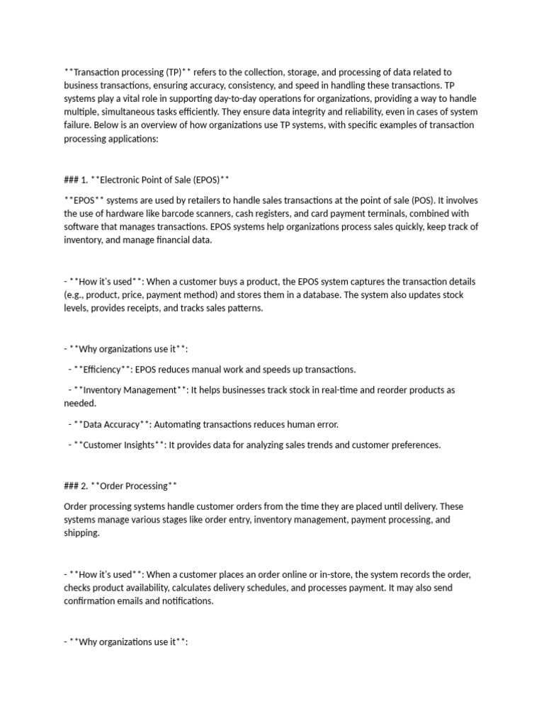 Transaction Processing | PDF
