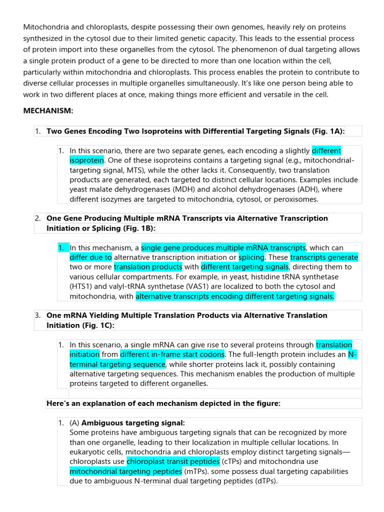 Mitochondria and Chloroplasts | PDF