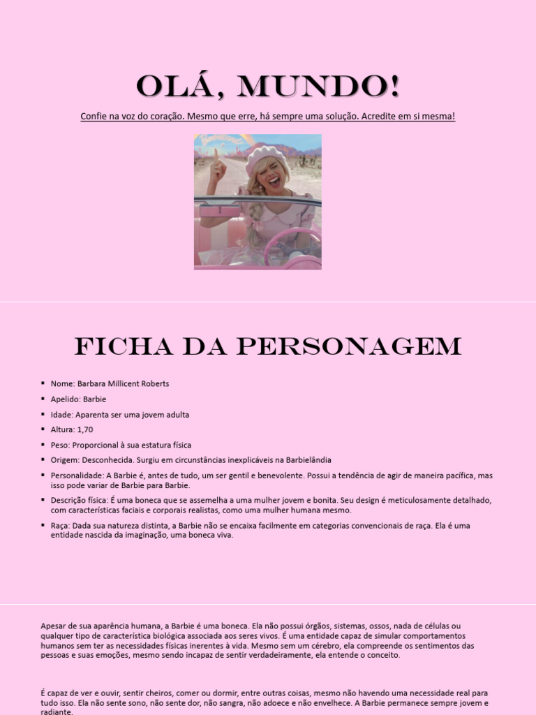 Ficha Da Barbie | PDF