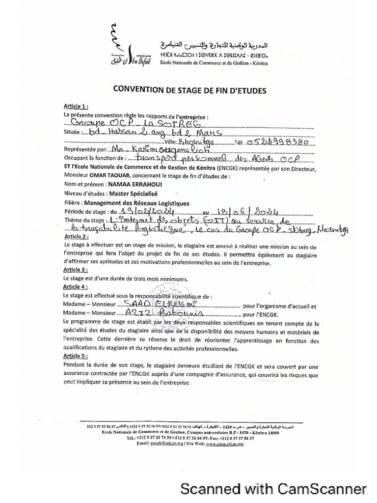 Convention de stage | PDF