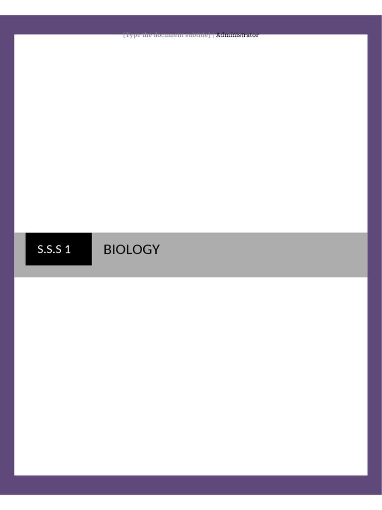 Biology SS 1 TERM 3 | PDF