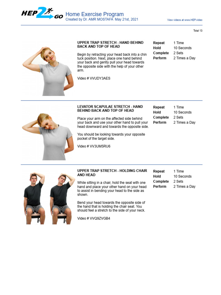 Home Exercise Program Full Body | PDF