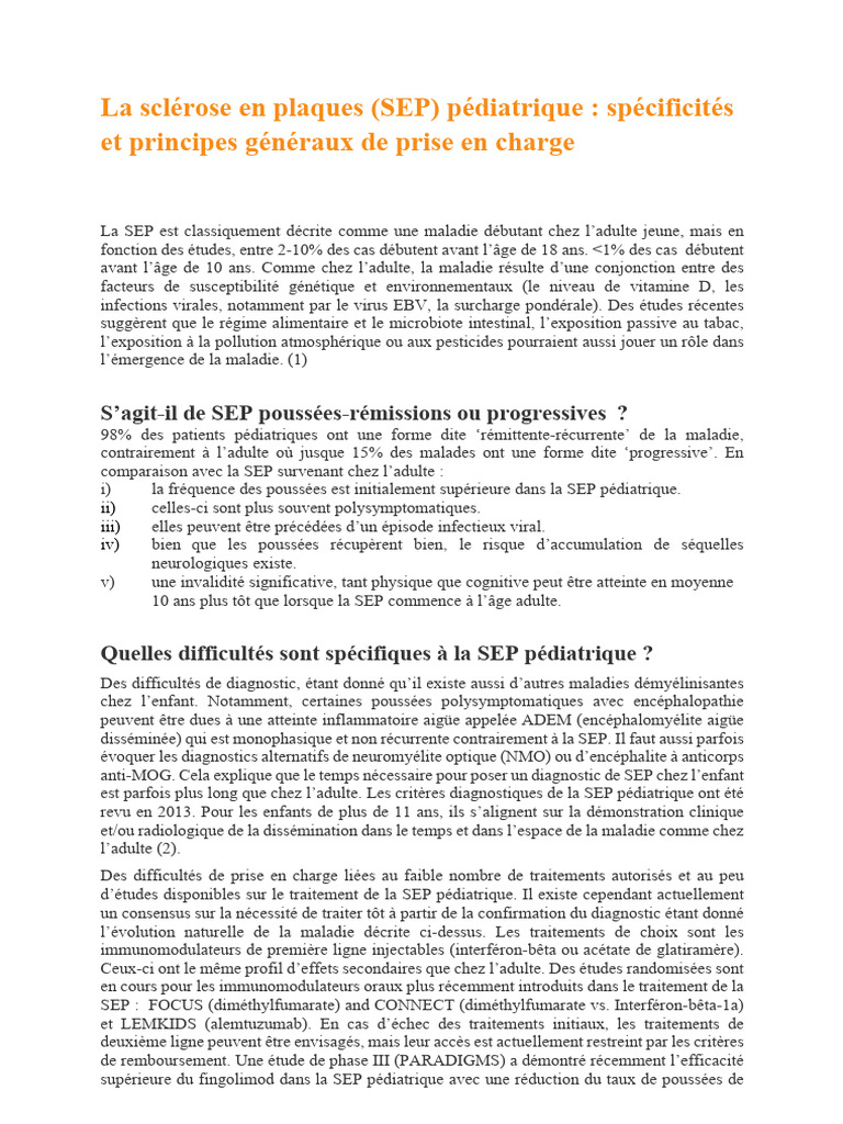 La Sep pediatrique | PDF