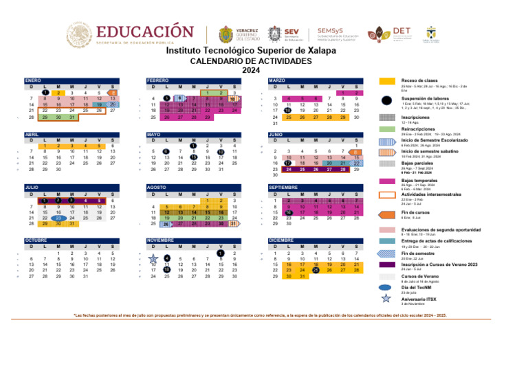 CALENDARIOINTERNODEACTIVIDADESITSX_2024_3_Licenciatura PDF